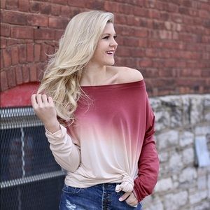 Long Sleeve Ombre Top